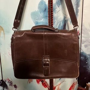 Coach dark brown laptop case